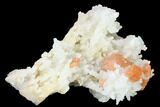 Peach Stilbite Crystals on Sparkling Quartz Chalcedony - India #168836-2